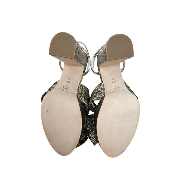 NEW Loeffler Randall 6.5 Natalia Pump Gold Platform Sandal Bow Glam Open Toe - Picture 2 of 7